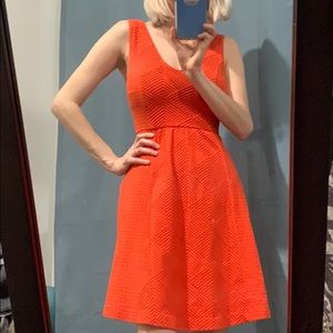 Orange Anthropologie textured summer dress